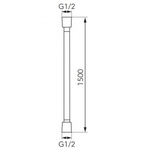 Furtun de dus FDESIGN Inula, 150 cm, auriu lucios - Img 2