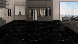 Gresie portelanata Black Marquina 60x120 cm super lucioasa - Img 3