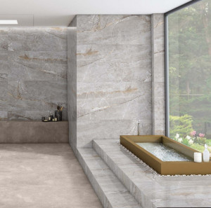 Gresie portelanata, rectificata, Mocha Grey 60x120 cm, High glossy - Img 6