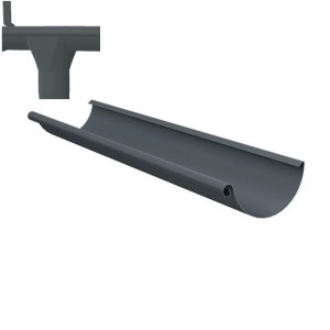 Jgheab de scurgere pentru sistem pluvial Metigla, metalic, D 125, 2 m, gri antracit (RAL 7016)