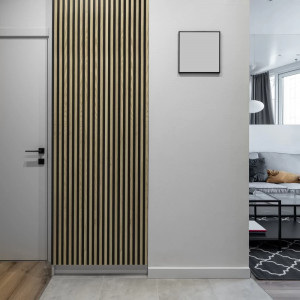 Lamele decorative Stegu Linea Slim, Mdf, 2650x150x30 mm, stejar-negru - Img 4