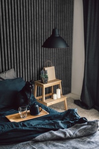 Lamele decorative Stegu Linea Slim, Mdf, 2650x150x30 mm, urban-negru - Img 2