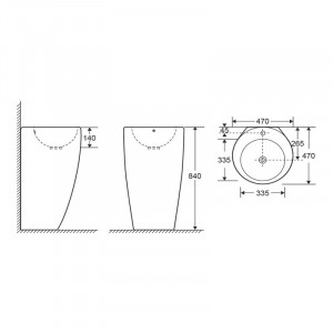 Lavoar freestanding Fluminia My Lady, 50x50xH84 cm - Img 2