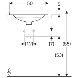 LAVOAR INCORPORAT VARIFORM OVAL 50X45 CU ORIFICIU ROBINET SI PREAPLIN - Img 7