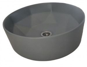 Lavoar pe blat Art Basin E5022GY 41x41x15 cm, gri grafit