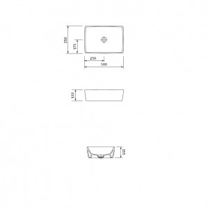 Lavoar pe blat Cersanit City, rectangular, 50x35x15 cm, alb - Img 2