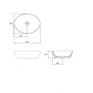 Lavoar pe blat Cersanit LARGA oval 50x38 cm, albastru mat - Img 2