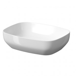 Lavoar pe blat Cersanit Larga, rectangular, 50x38x13.5 cm, alb lucios