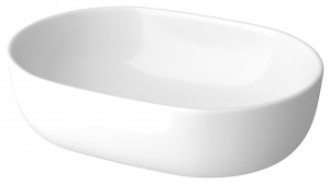 Lavoar pe blat Cersanit Moduo, oval, 50x35.5x15 cm, alb