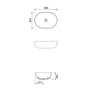 Lavoar pe blat Cersanit Moduo, rectangular, 50 cm, antracit mat  - Img 3