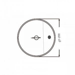 Lavoar pe blat Fluminia Cassandra-41, oval, cu perete subtire, 41x41x11.5 cm, alb - Img 3