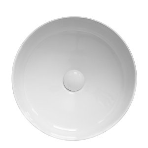 Lavoar pe blat Fluminia Havana, rotund, 40x40x12 cm, alb - Img 3