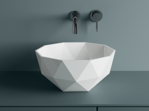 Lavoar pe blat Foglia 3D Bowl, compozit, 60 cm, alb - Img 2