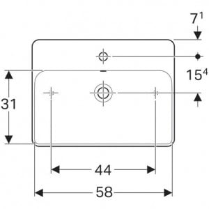 Lavoar pe blat Geberit VariForm 60x45x14 cm - Img 3