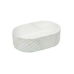 Lavoar pe blat, oval, alb texturat 50x34 cm