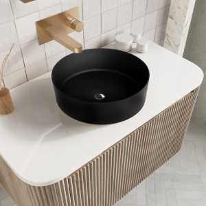 Lavoar pe blat Spectrum Rosina Black, rotund, diam 37x h 12 cm, negru mat - Img 5