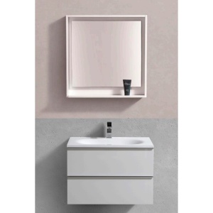 Mobilier cu lavoar marmura alb lucios Kuma ANNE MARIE 75 M gloss - Img 6