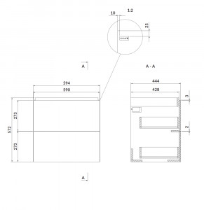 Mobilier suspendat Cersanit Larga pentru lavoar 60 cm, alb - Img 6