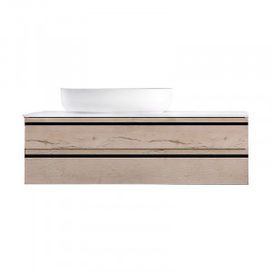Mobilier suspendat Kolpasan Alexis cu blat alb pentru lavoar, 100 cm, Craft Wood - Img 2