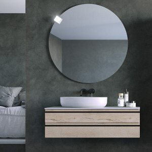 Mobilier suspendat Kolpasan Alexis cu blat alb pentru lavoar, 100 cm, Craft Wood