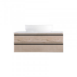 Mobilier suspendat Kolpasan Alexis cu blat alb pentru lavoar, 80 cm, Craft Wood - Img 4