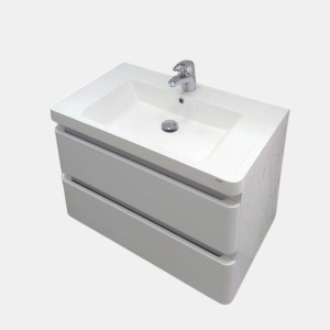 Mobilier suspendat Kuma HANNA 80 cu lavoar marmura alb lucios