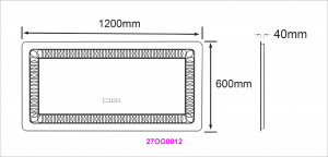 Oglinda cu iluminare LED Belform Atlantis, buton touch, 120xH60 cm - Img 2