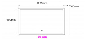 Oglinda cu iluminare LED Belform Infinity, buton touch, ceas si functie dezaburire 120xH60 cm - Img 3