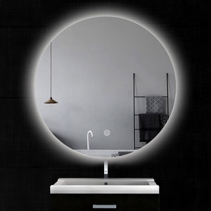 Oglinda cu iluminare LED Fluminia Calatrava Ambient R90, rotunda, 3 culori, dezaburire, 90 cm - Img 3