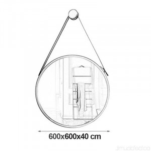 Oglinda cu iluminare led Fluminia Mona, curea piele, 60 cm - Img 3