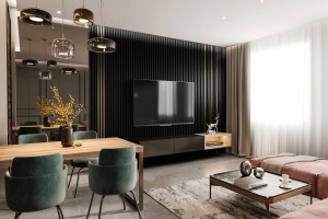 Panou riflaj perete Stegu LINEA SLIM 3 GOLD / BLACK (spate Black) - Img 3