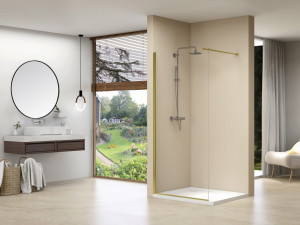 Paravan dus Walk-In Belform Fortuna Gold, 120xH200 cm, sticla 6 mm, profil auriu - Img 4