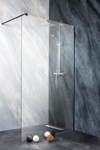 Paravan dus Walk-In Sanotechnik Sanoflex Black, 130 cm, profil negru - Img 3