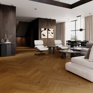 Parchet stratificat Barlinek Classico Line Brown Sugar Herringbone, 130 x 725 x 14 mm - Img 4
