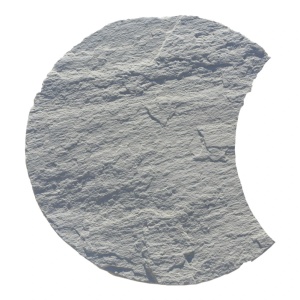 Pas japonez Star Stone semiluna diametru 50 cm, silver