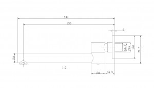 Pipa cada mobila FDESIGN Inula, 244 mm, negru - Img 2