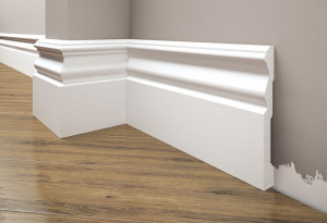 Plinta decorativa Elegance compactpolimer-lpc09 122mm/2,44m alb