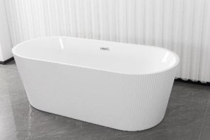 PROMO Cada freestanding acril Reno riflata, 170x75 cm, alb lucios - Img 2