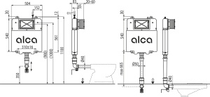 Rezervor wc incastrat slim Alcaplast, Basicmodul, 8 cm, pentru montare in zidarie, pentru wc stativ - Img 3