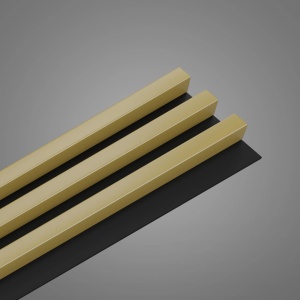 Riflaje mdf Stegu Linea slim, 2650x150x30 mm (4 m2/placa), auriu-negru