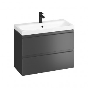 SET B813 Mobilier suspendat Cersanit MODUO SLIM cu lavoar 80 cm, antracit