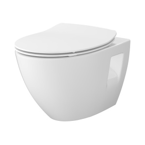 SET B904 Vas wc suspendat cu capac Cersanit Moduo Plus Oval Clean on, alb  - Img 2