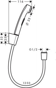 Set de dus Hansgrohe, igiena intima, crom - Img 2