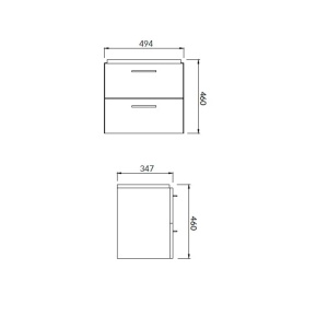 SET Mobilier suspendat cu lavoar Cersanit Lara Mille Slim, 50 cm - Img 4