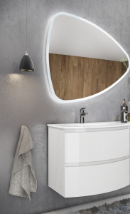 Set mobilier suspendat Savini Due Armonia cu lavoar 70 cm, bianco lucido - Img 4