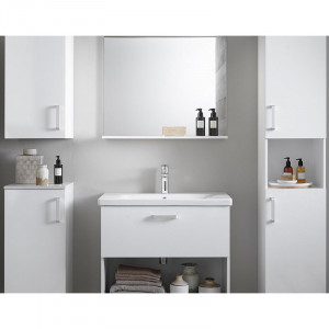 Set mobilier suspendat si lavoar Kolpasan Evelin 65 cm, alb - Img 2