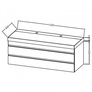 Set mobilier suspendat si lavoar Kolpasan Naomi 120 cm, alb - Img 3