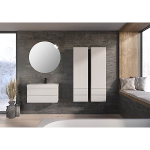 Set mobilier suspendat si lavoar Kolpasan Naomi 70 cm, alb - Img 2