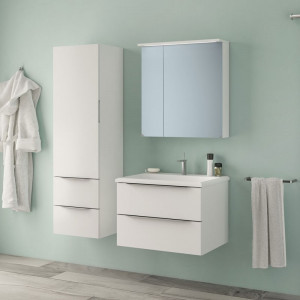 Set mobilier suspendat si lavoar Kolpasan Tara 70 cm, alb - Img 2