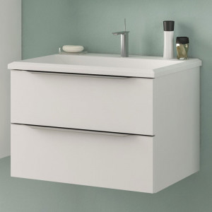 Set mobilier suspendat si lavoar Kolpasan Tara 70 cm, alb